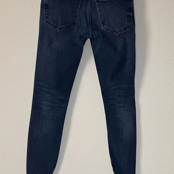 Express Mid Rise Ankle Legging Stretchy Jeans, Size 00S/00C, Blue, Pre-owned - Picture 5 of 8